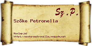 Szőke Petronella névjegykártya